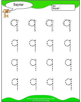 okul öncesi 1 sayısı çizgi çalışması
